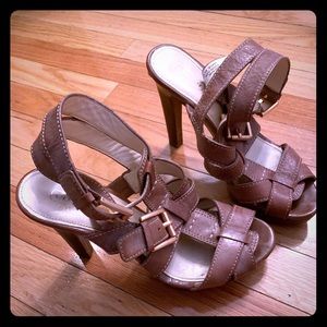 Leather Rose Coach sandals